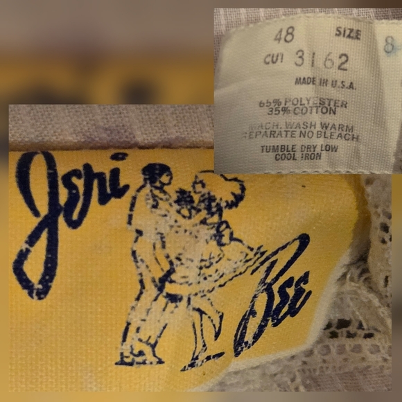 *Vntg* 1970s 'Jeri Bee' Sleeveless Lavender Cotton Midi Dress with Lace Trim - Picture 6 of 13